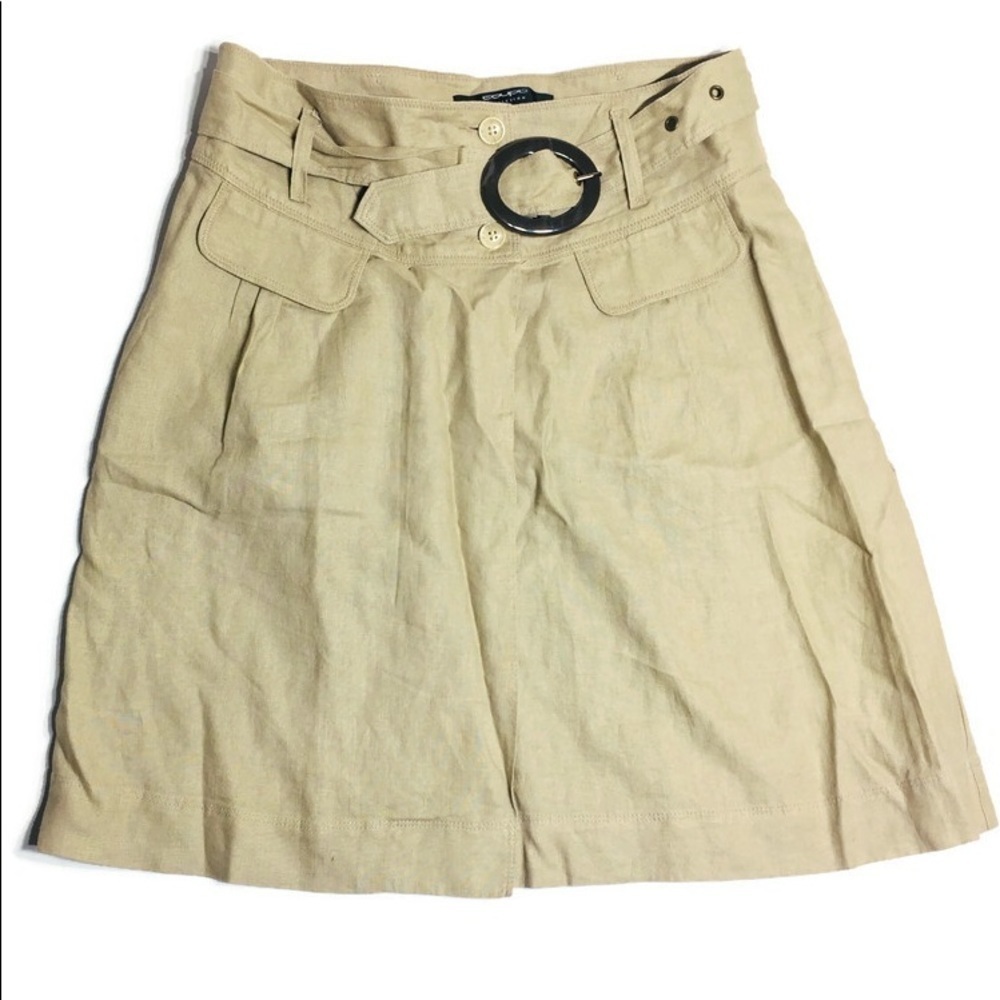 Coupe 100% linen‎ safari skirt